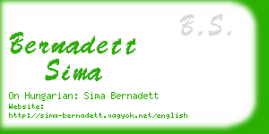 bernadett sima business card